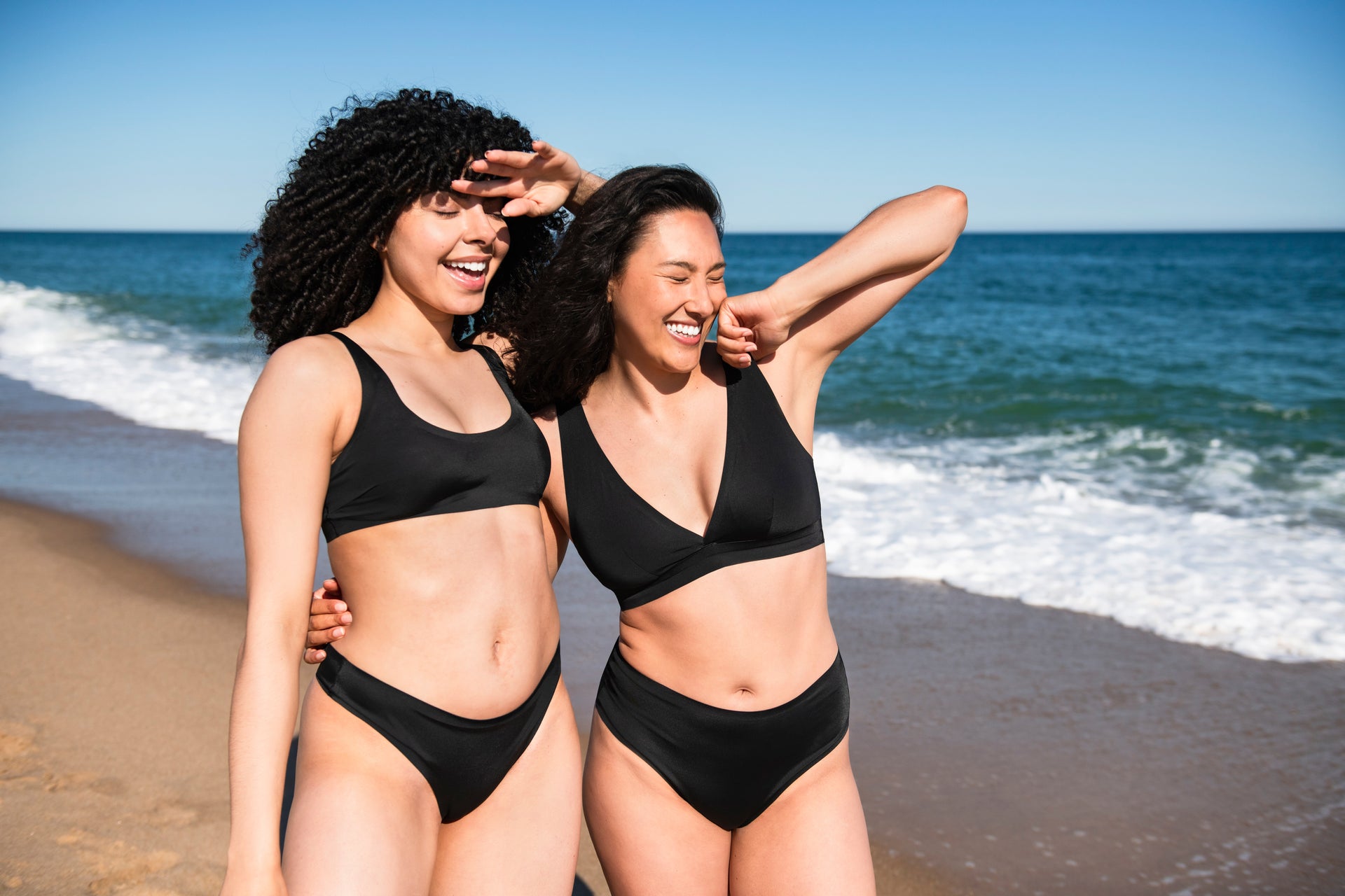 one piece that doesn’t dig in, flattering one piece, onewith swim, best one piece for midsize, bathing suit that covers low belly, plus size flattering swimwear, seamless one piece, plunge one piece, scoop neck one piece, edgeless one piece swimsuit 