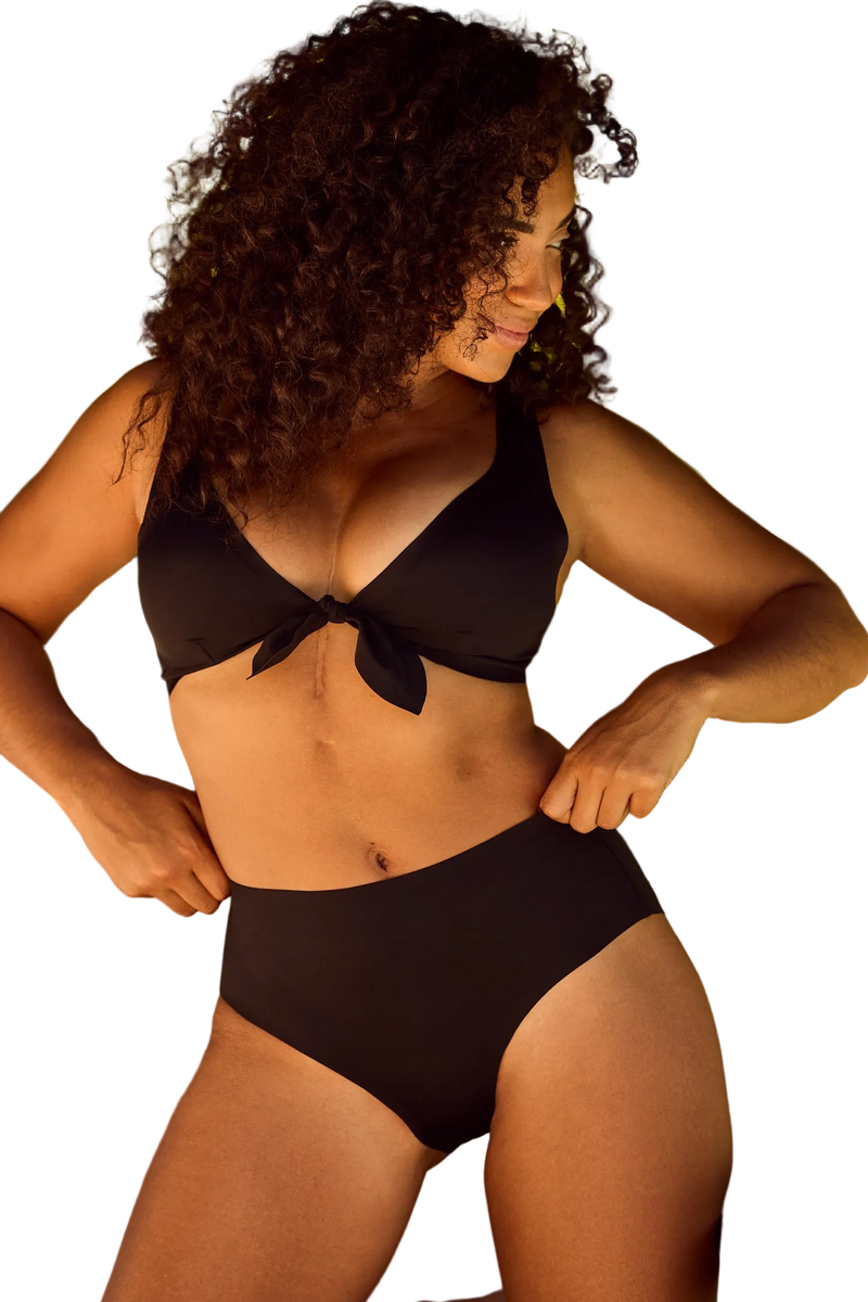 Woman wearing a black bikini
