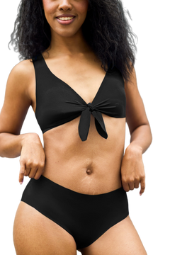 Woman wearing a black bikini