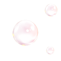 Three pastel pink sparkly bubbles